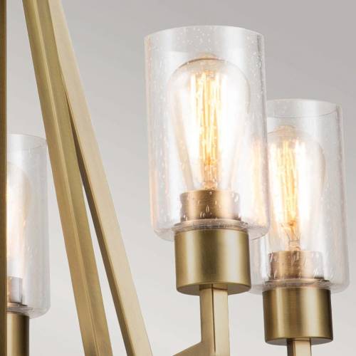 KICHLER Deryn hanglamp, 5-lamps, messing