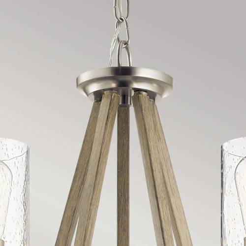 KICHLER Deryn hanglamp, 5-lamps, antiek grijs