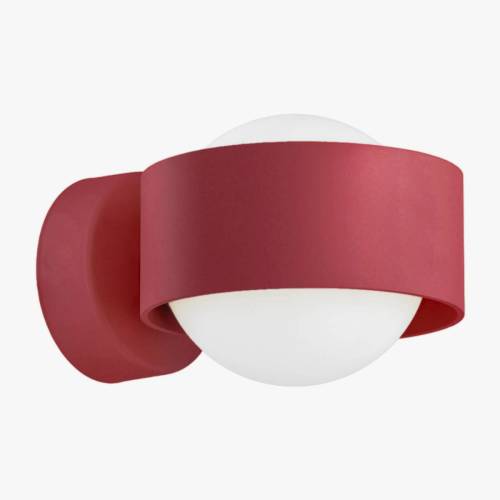 Argon Wandlamp Mado van glas en staal, rood