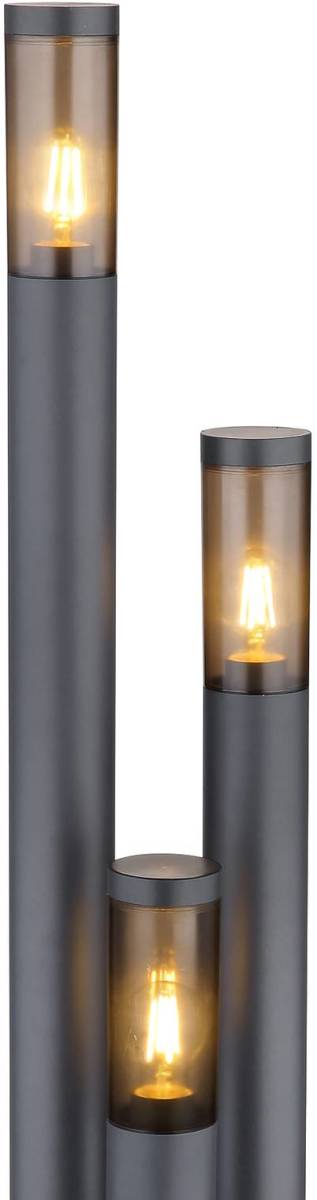 GLOBO Mastlamp Boston, 3-lamps, antraciet