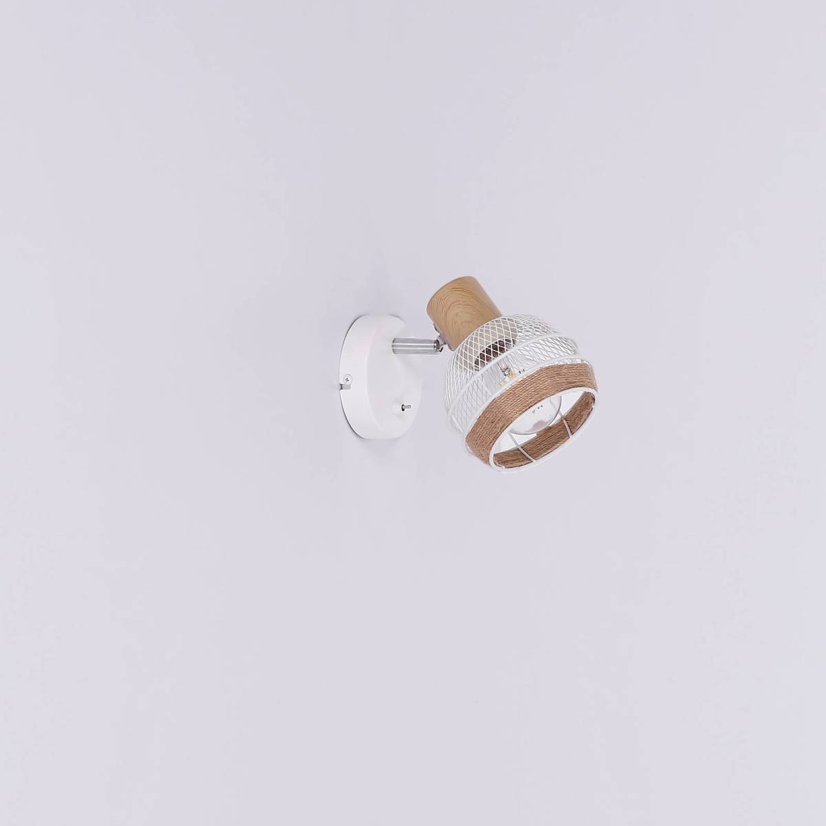 GLOBO Wandlamp Widy met henneptouw-decoratie