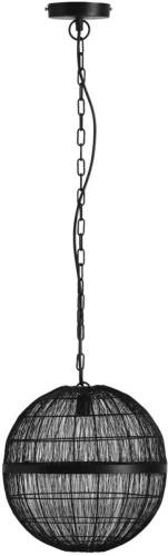 GLOBO Hanglamp Hermi II metaalvlechtwerk zwart, Ø 30cm