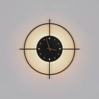GLOBO LED wandlamp Sussy met klok, zwart, Ø 50 cm