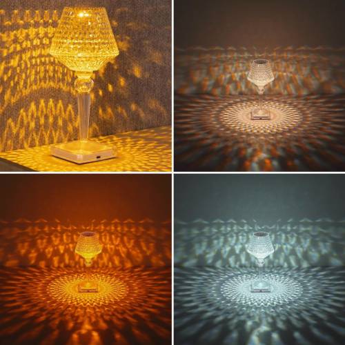 GLOBO LED tafellamp Gixi, helder/kristal effect, CCT
