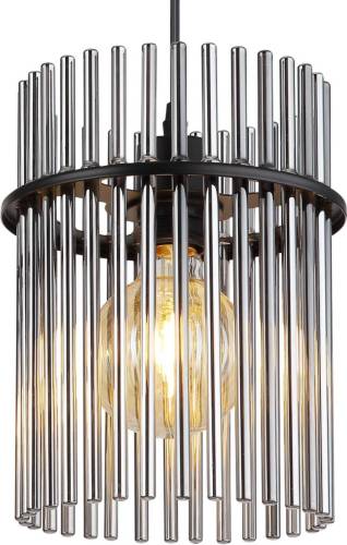 GLOBO Hanglamp Gorley, lengte 110 cm, rookgrijs, 4-lamps, glas
