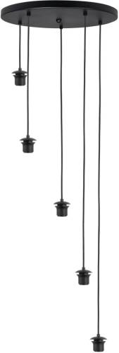 Highlight Hanglamp Fantasy, 5-lamps, zwart