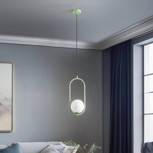Jupiter Samba hanglamp, 1-lamp, groen/wit