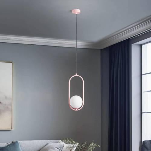 Jupiter Samba hanglamp, 1-lamp, roze/wit