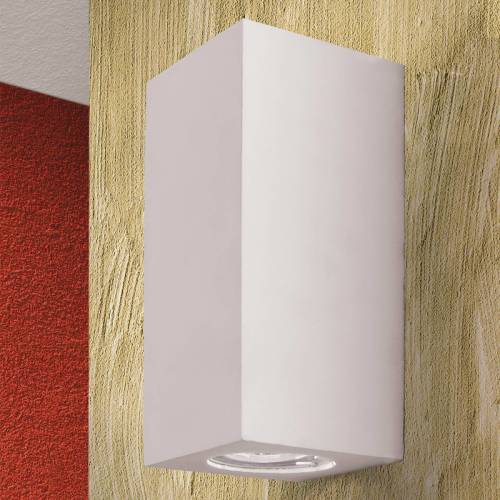 Orion Wandlamp Cube van keramiek, wit, hoogte 15,5 cm