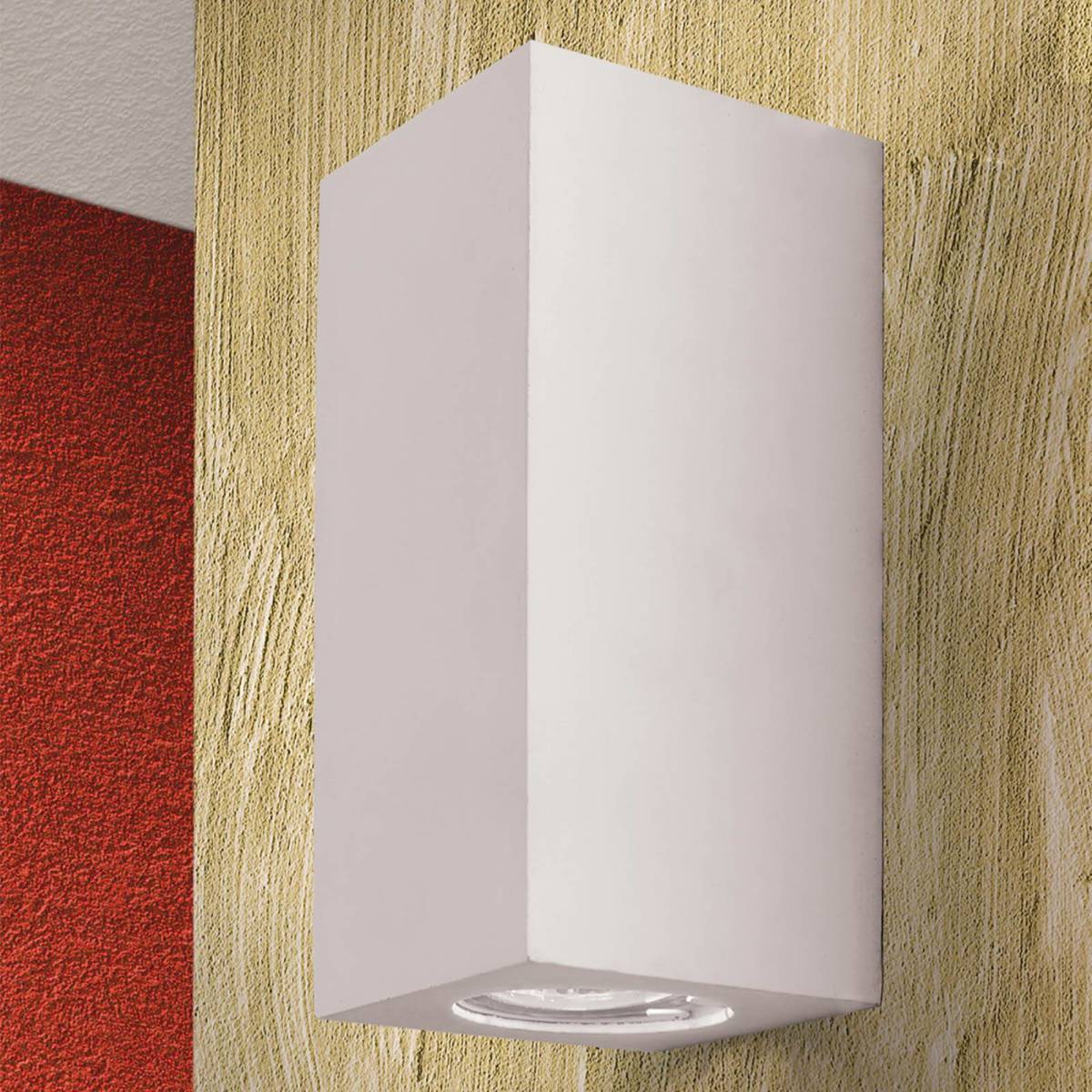 Orion Wandlamp Cube van keramiek, wit, hoogte 15,5 cm