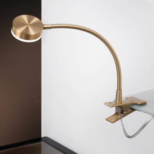 Orion LED klemlamp Mira, verstelbaar, goud