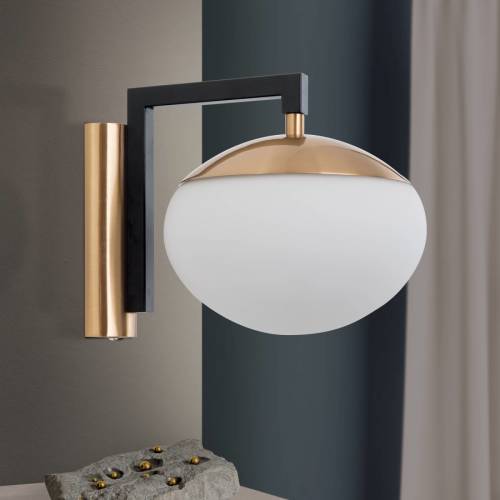 Orion Wandlamp Josephine met kap van glas