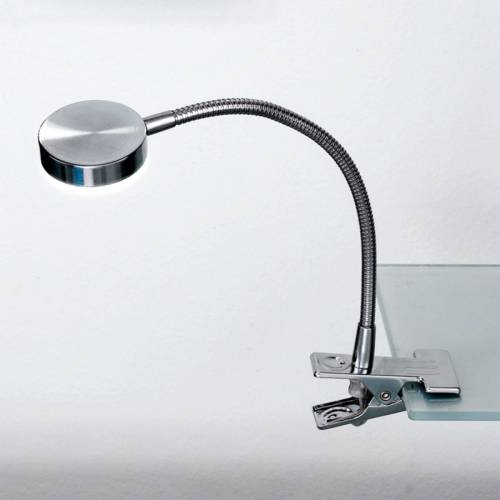 Orion LED klemlamp Mira flexibele arm gesatineerd nikkel