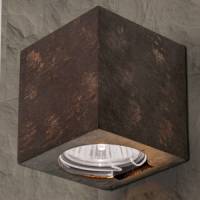 Orion Wandlamp Cube van keramiek hoogte 7,5cm roestbruin