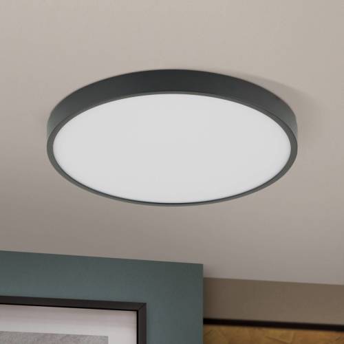 Orion Bully LED plafondlamp in zwart, 3.000 K, Ø28cm