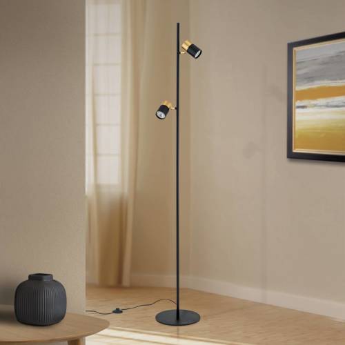 Orion Vloerlamp Kevin, 2-lamps, zwart/goud