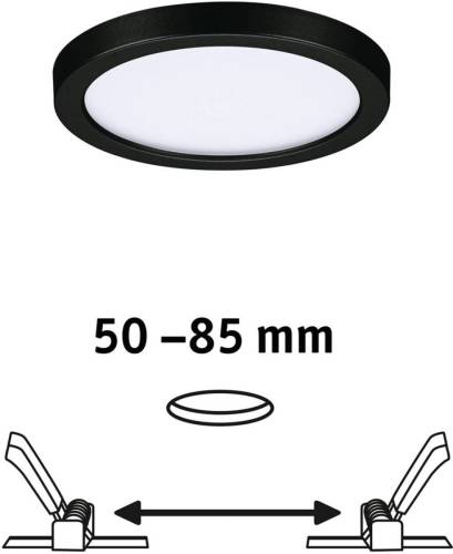 Paulmann Areo LED paneel rond zwart 4000K Ø11,8cm