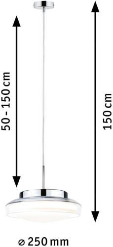 Paulmann Luena LED hanglamp IP44 chroom Ø25cm