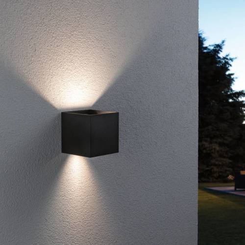 Paulmann LED buitenwandlamp, RGBW, 10x10cm, antraciet