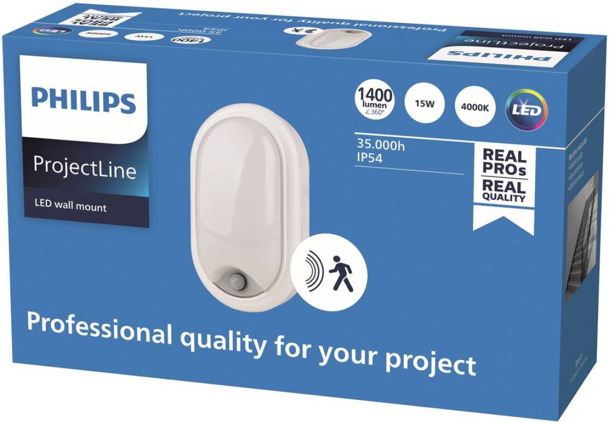 Philips Wall-mounted wandlamp sensor ovaal 4.000K