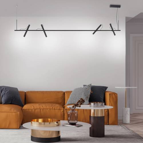 Pure Tutua LED hanglamp, 4-lamps, zwart