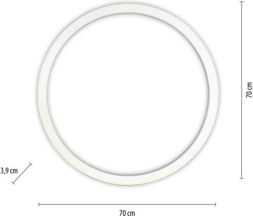 Pure Lines LED plafondlamp, rond Ø70cm zilver