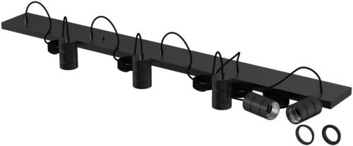 CALEX Retro hanglamp, hoekig, 5-lamps, zwart