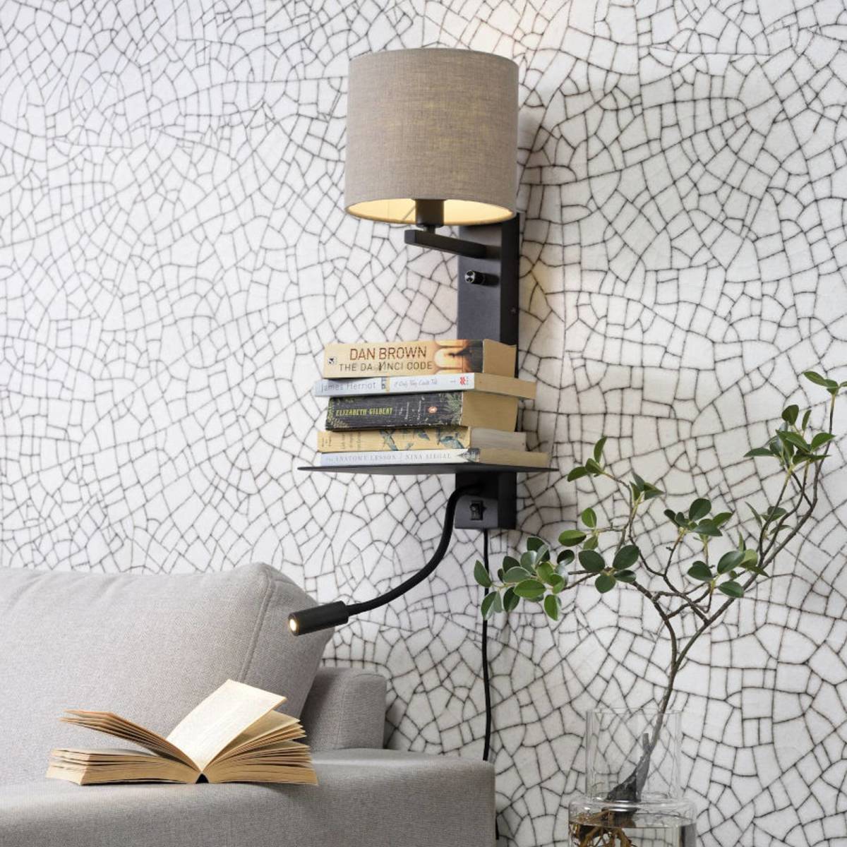 it's about RoMi Florence leeslamp 2-l. dark linnen