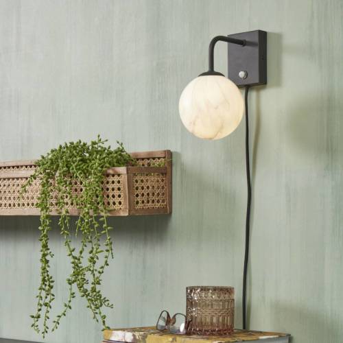 it's about RoMi Carrara wandlamp zwart/marmer
