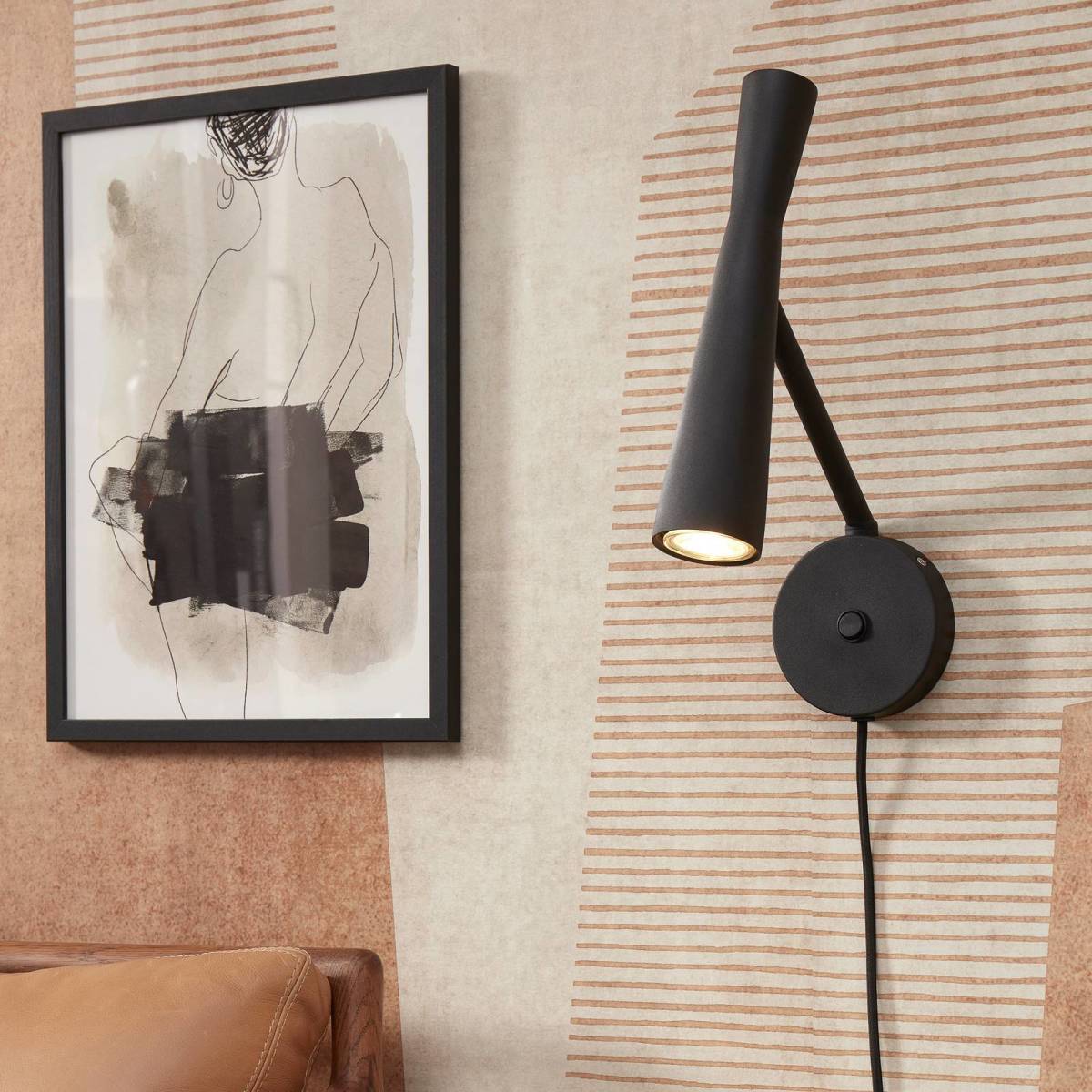 it's about RoMi Het gaat om Romi wandlamp Bordeaux, zwart