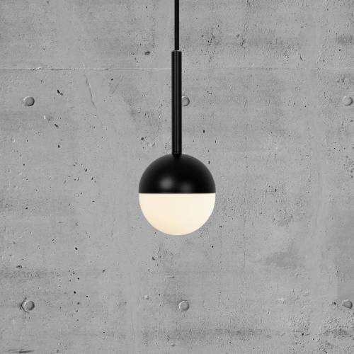 Nordlux Hanglamp Contina van glas, 1-lamp, zwart