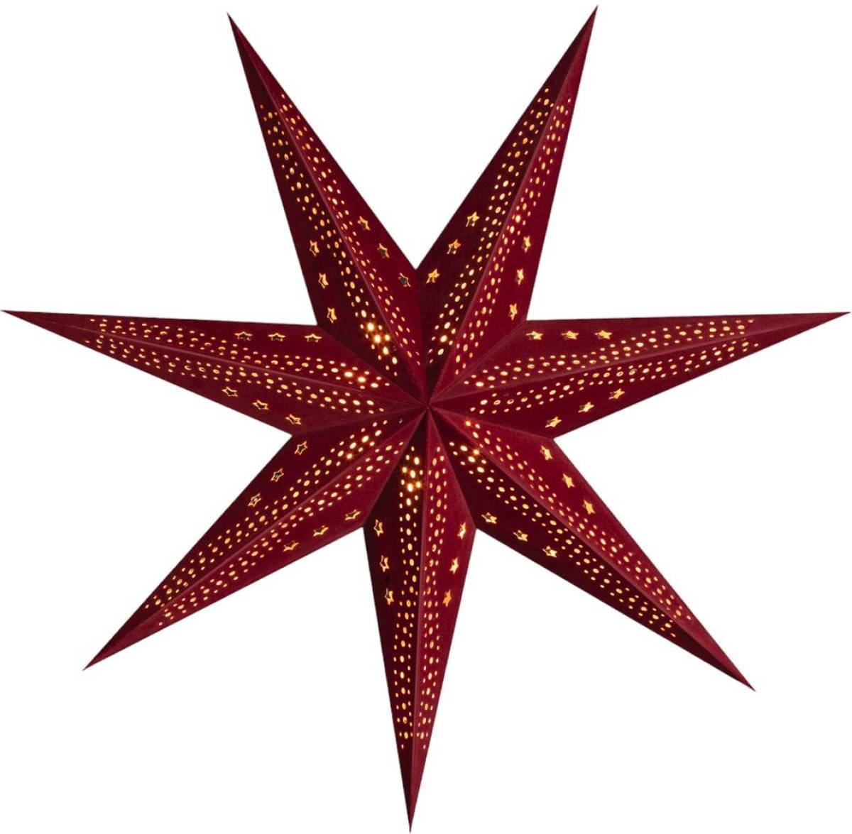 Sterntaler fluweel papieren ster, Ø 75 cm rood