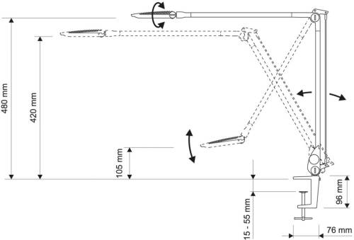 Maul optimus LED bureaulamp, antraciet, klemvoet