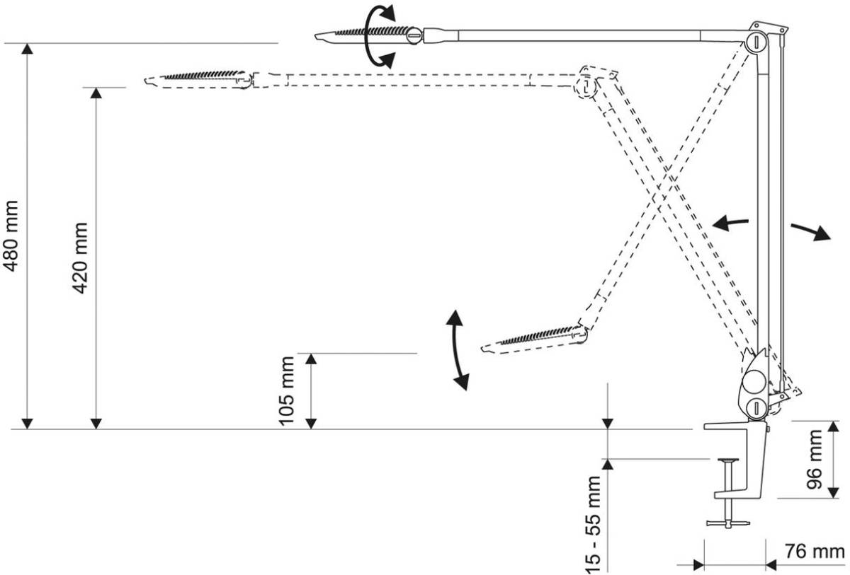 Maul optimus LED bureaulamp, antraciet, klemvoet