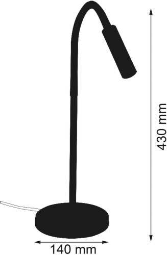 Busch LED tafellamp Rocco, mat zwart flexibele arm grijs