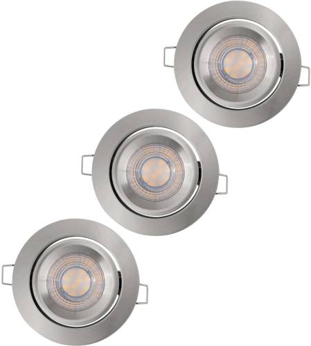 LEDVANCE Simple Dim LED spot in een set van 3, nikkel