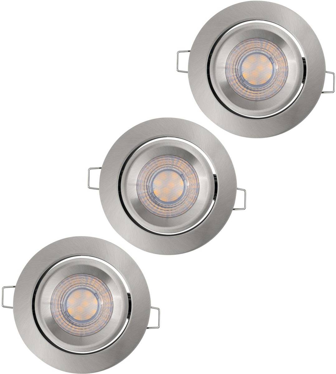 LEDVANCE Simple Dim LED spot in een set van 3, nikkel