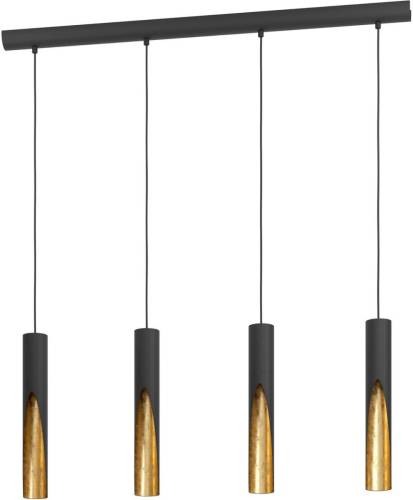 Eglo LED hanglamp Barbotto in zwart/goud, 4-lamp