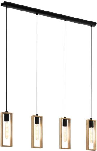 Eglo Hanglamp Littleton, zwart/bruin, 4-lamps