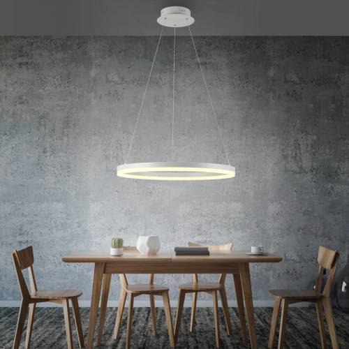 Paul Neuhaus LED hanglamp Titus, rond, Ø 60 cm, wit