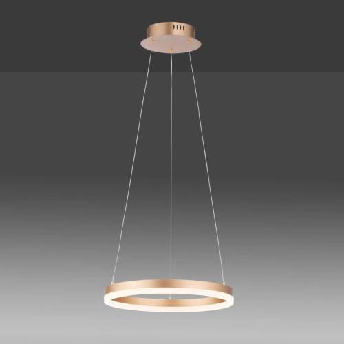 Paul Neuhaus LED hanglamp Titus, rond, Ø 40cm, mat messing