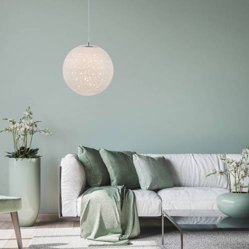 Paul Neuhaus LED hanglamp Bolo glazen kap sterrenhemel