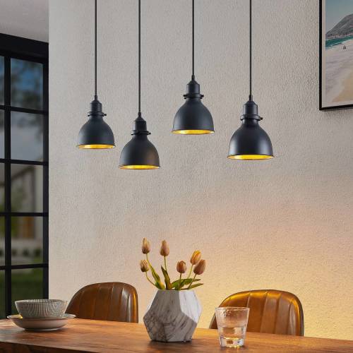 Lindby Senjarik hanglamp, 4-lamps zwart