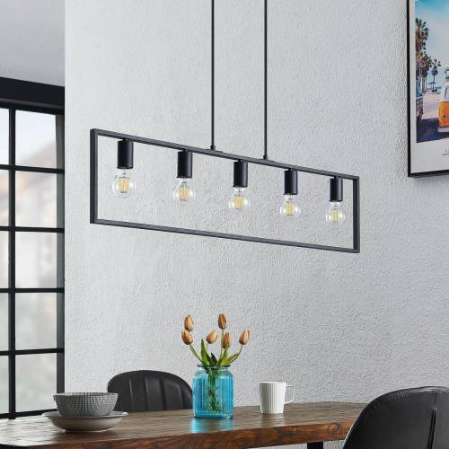 Lindby Sherwin hanglamp, metalen frames zwart