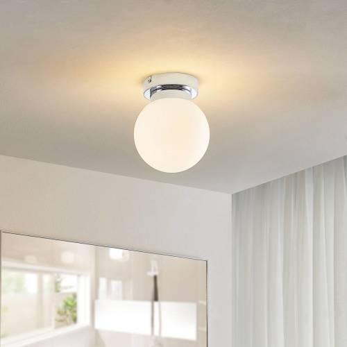 Lindby Tavino plafondlamp, bolvormige kap, chroom