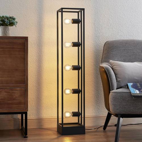 Lindby Xamara vloerlamp, frames, zwart, 5-lamps