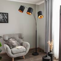 Lindby Nanika vloerlamp, zwart/goud
