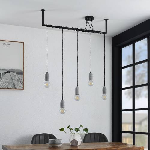 Lindby Doravio hanglamp met fittingen van beton