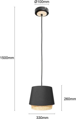 Lindby Ananya hanglamp 1-lamp metaal hout