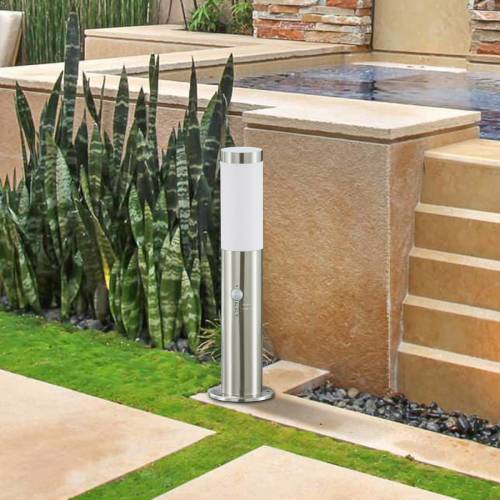 Lindby sokkellamp RVS opaal sensor